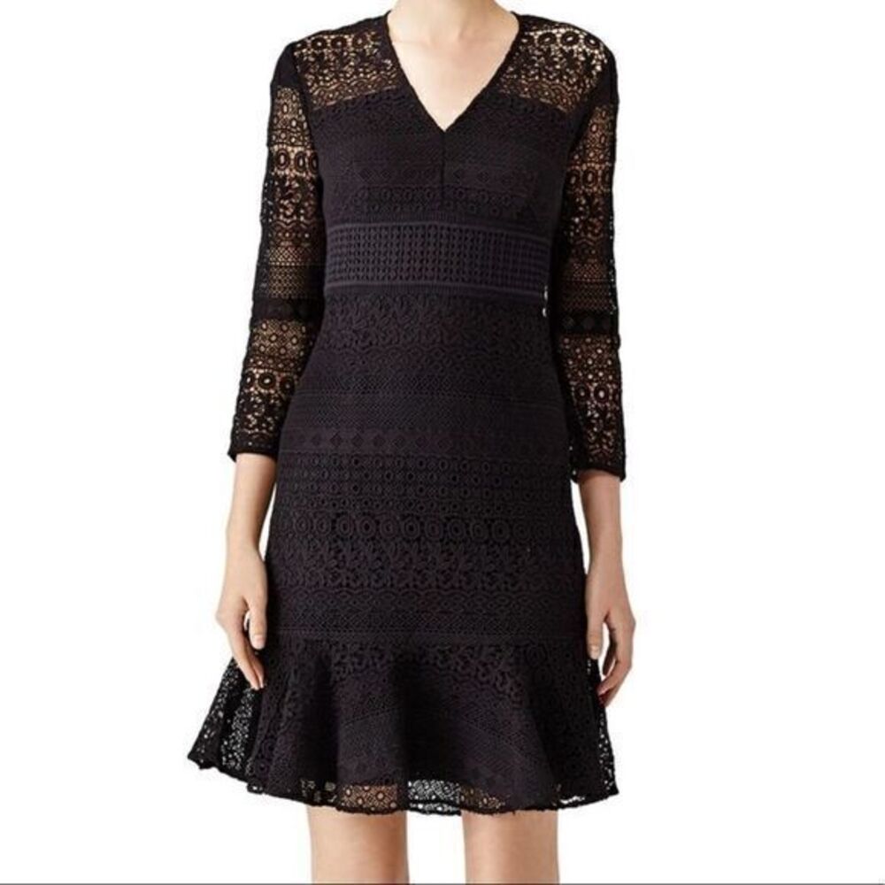 Shoshanna black Aviva lace black dress size